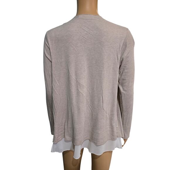 Pebble and Stone Layered Open Front Cardigan Small - Picture 4 of 6